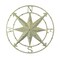 Antiqued White Indoor Outdoor Metal Compass Rose Wall Sculpture 20.5 Inch